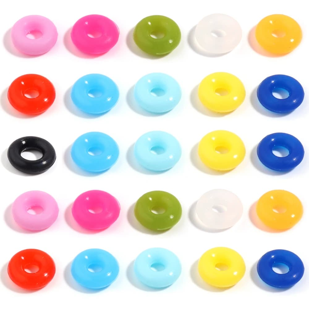Anelli del tappo in gomma in silicone 100pcs O anelli in gomma trasparenti Perline di distanza in gomma per accessori di fabbricazione di gioielli da fai da te