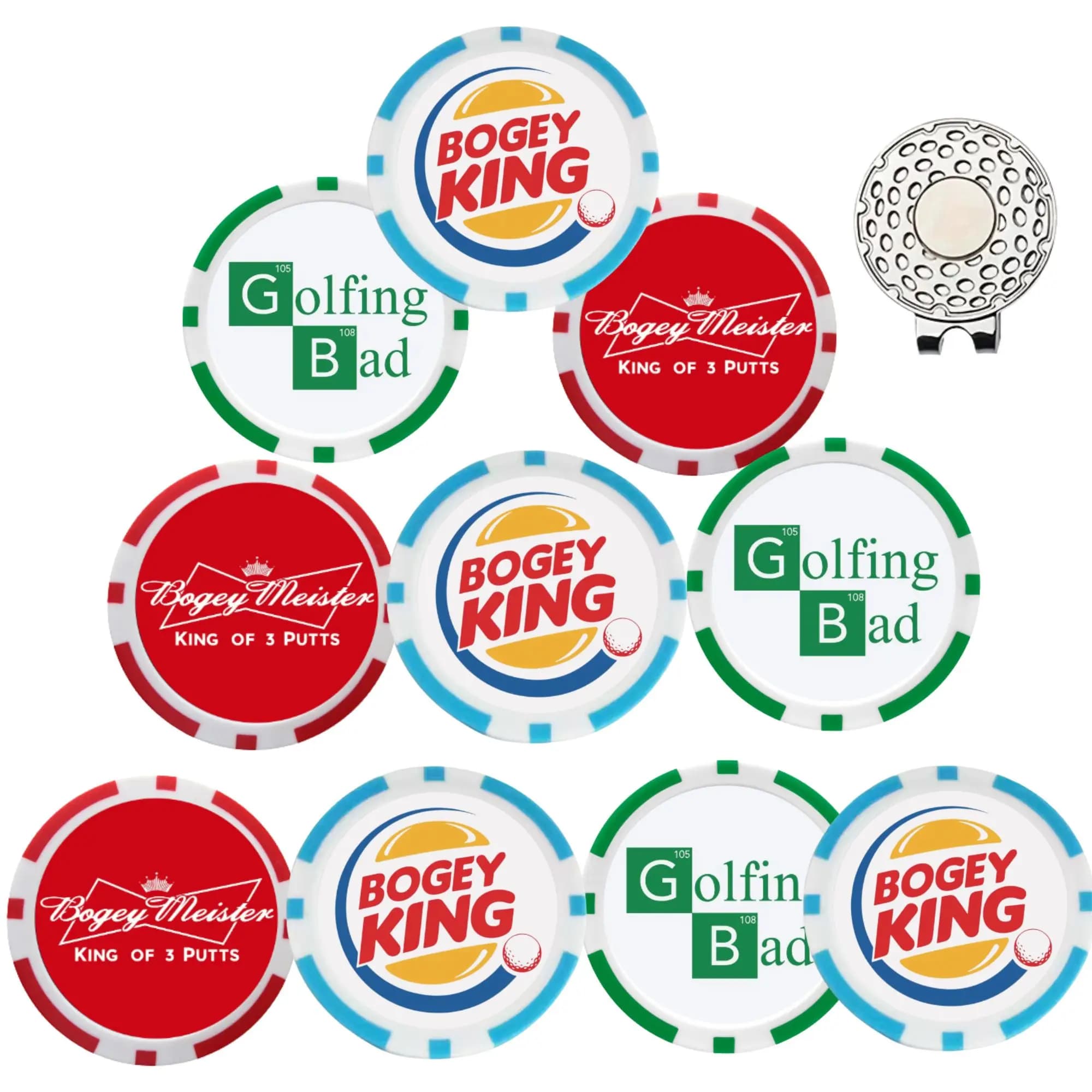 9 marcatori per palline da golf EA ABS, best seller, con chip PGA, ottimo regalo per gli amanti del golf, papà