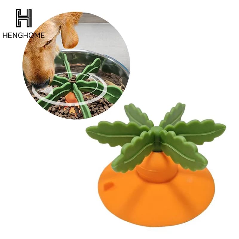 Girevole Anti-Stoke Cane Lento Dispenser di Cibo Lento Alimentatore per Animali Domestici Plugin Potente Ventosa Cibo Lento Anti Soffocamento Alimentatore Lento Ciotola
