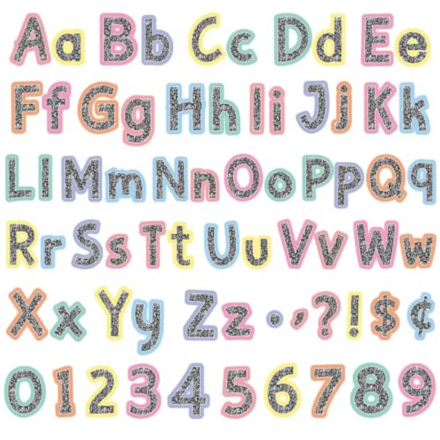 137 Pcs 5 Inch Bulletin Board Letters Alphabet Numbers Combo Set Composition Pastel Punctuation Letter Cutouts for Bulletin Boa