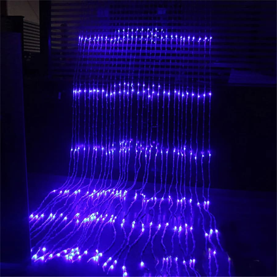 2024 New Year Christmas Decoration Waterfall Curtain Fairy Lights Waterproof Meteor Shower Wedding Garland Twinkle String Lights