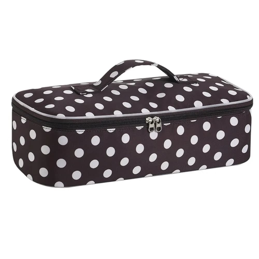New Polka Dot Hair Dryer Storage Bag Large Capacity Dustproof Curler Storage Bag with Handle Soft Carrying Case For Travel