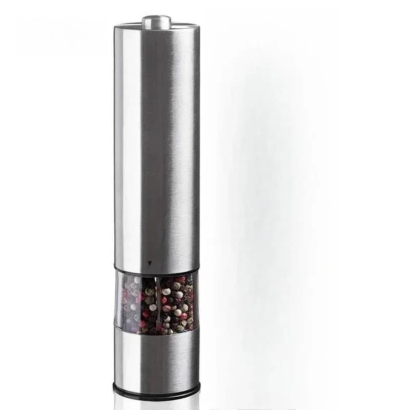 Set Macinapepe Elettrico in Acciaio Inox Durevole, Macina Sale e Pepe Automatico Leggero per Cucina