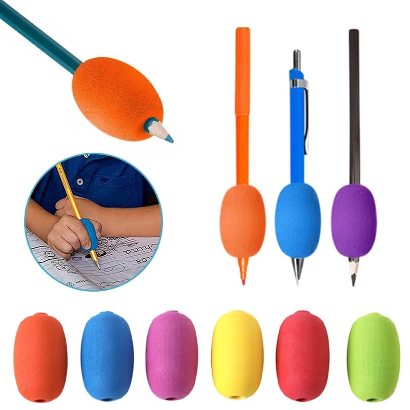 Impugnature in morbida schiuma da 3/6 pezzi per penne e matite, impugnatura ergonomiche per la scrittura a mano e il disegno