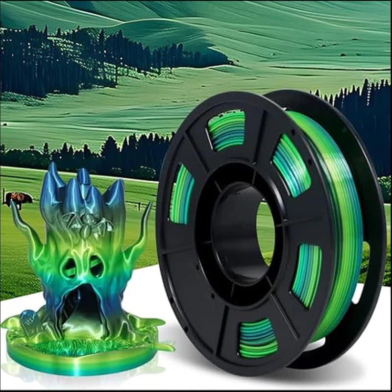 Silk Shiny Rainbow Multi Color Fast Color Change PLA 4 in 1 3D printer filament package, multicolor silk PLA
