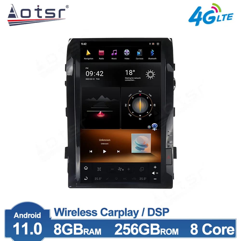Per TOYOTA LAND CRUISER 200 LC200 2008-2015 stile verticale Android 11 Lettore per auto Navigazione GPS DSP CarPlay 2 Din Radio Qualcomm