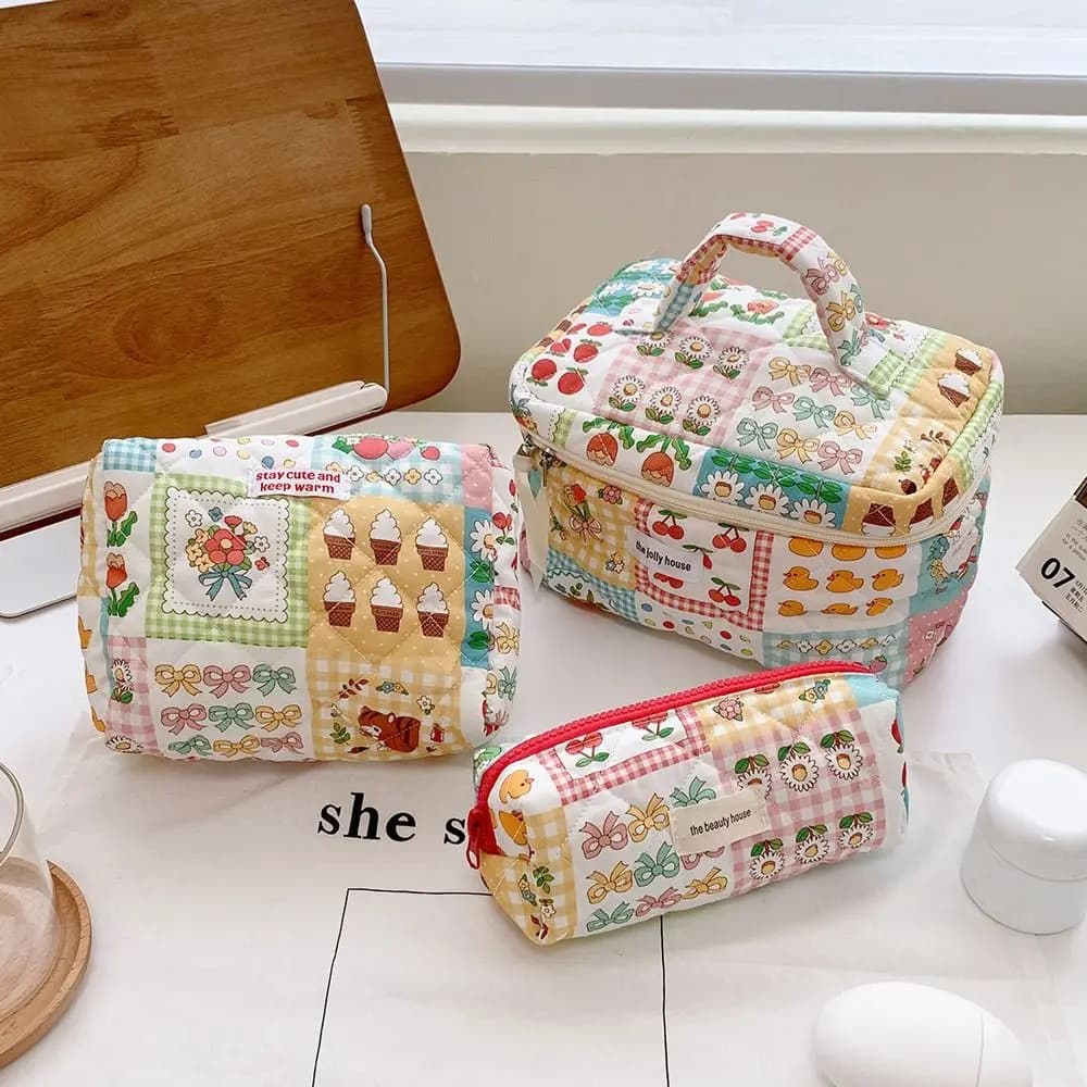 Large Capacity Makeup Bag Cosmetic Storage Bag Zipper Toiletry Bag Wash Pouch Travel Organizer
