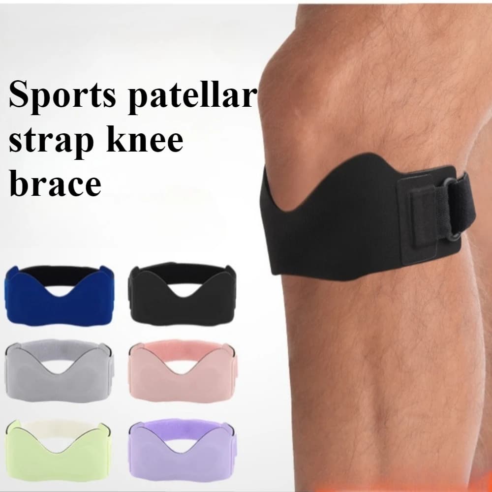 Pezzo Ginocchio Tendine rotuleo Supporto per ginocchio Cinghia Tutore Regolabile Assorbimento degli urti Compressione Ginocchiera per basket