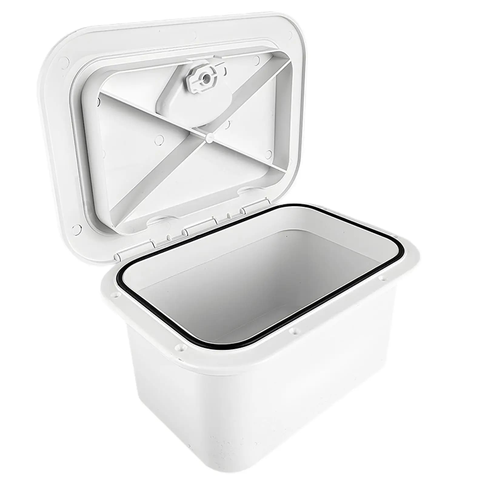 Bridge holder box with waterproof lock that rotates to open and close the box for equipment