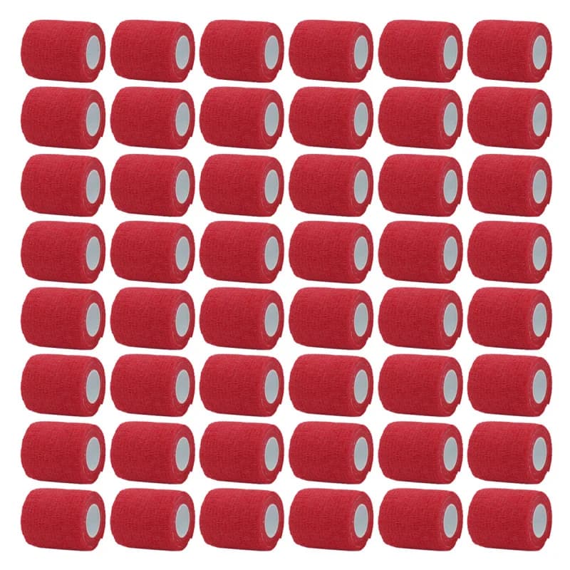 1/12/48 Pz Rosso Benda Elastica Caccia Travestimento Elastoplast Wrap Tape Auto Adesivo Protezione Sportiva Caviglia Ginocchio Dito Braccio Benda
