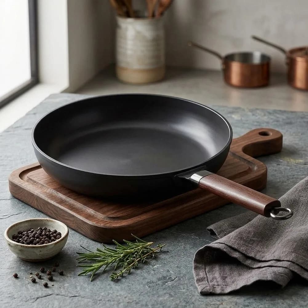 For Stable Stove Placement 24*5cm Flat Bottom Skillet Vintage Style Frying Pan For Kitchen Induction Ready Pan
