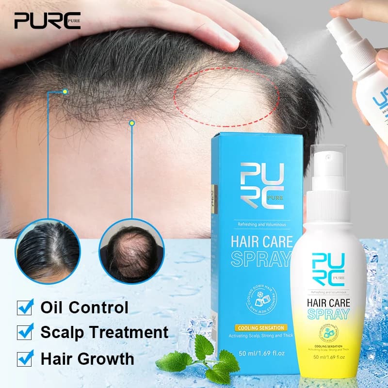 PURC Biotin Hair Growth Products for Man Woman Quick Treatment Against Hair Loss Addens Reduces Drainage Nutrire Spray Hair Fall Care