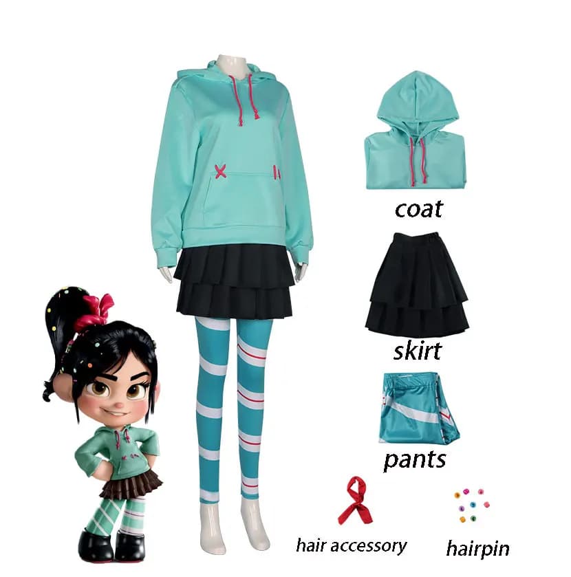 Vanellop von Schwyz costume role-playing set hooded sweatshirt short skirt leggings Halloween costume