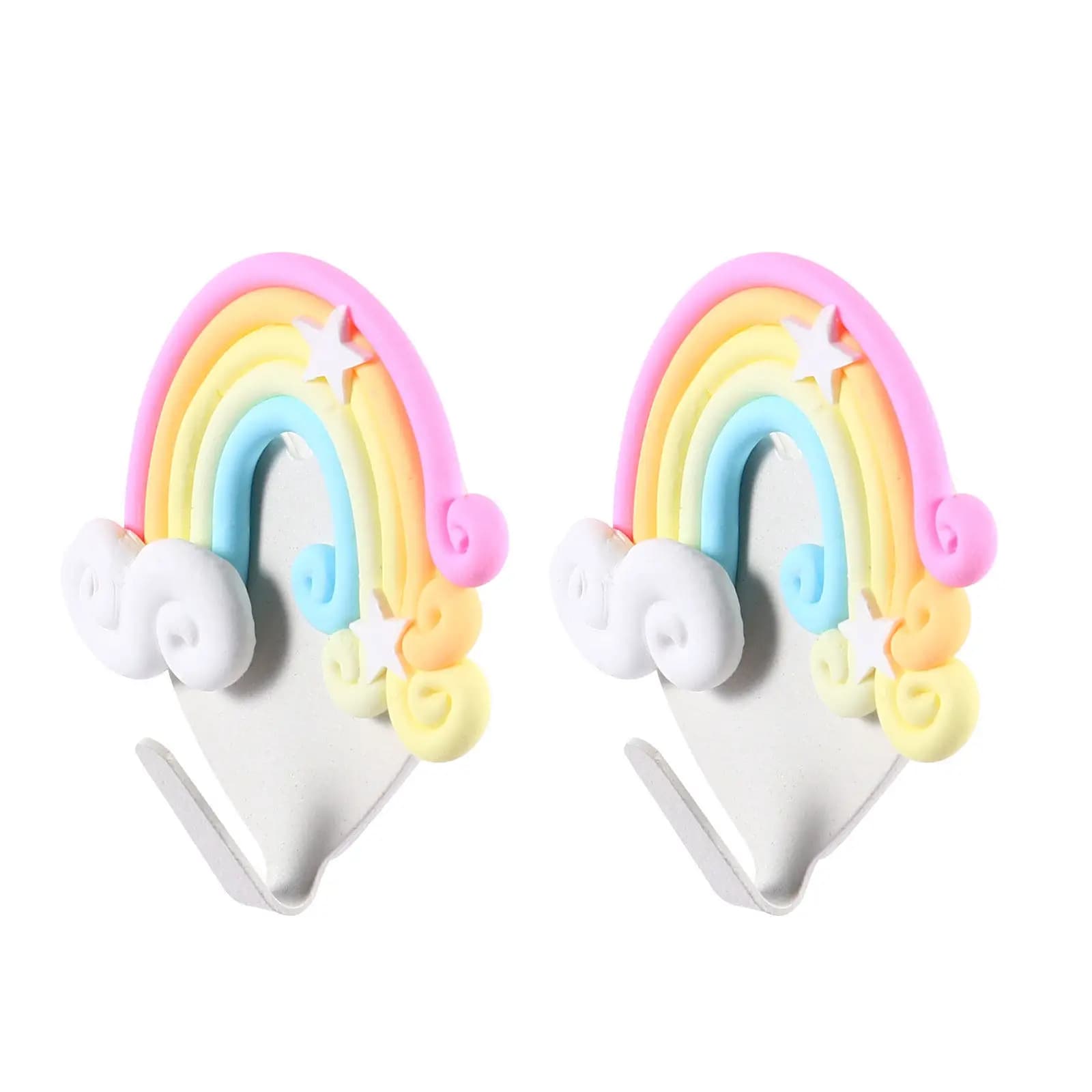 2Pcs Compact Heart Wall Hanger Rack Self-Adhesive Clothes Storage Hanger No Punch Needed Vertical Space Saver Home Bedroom