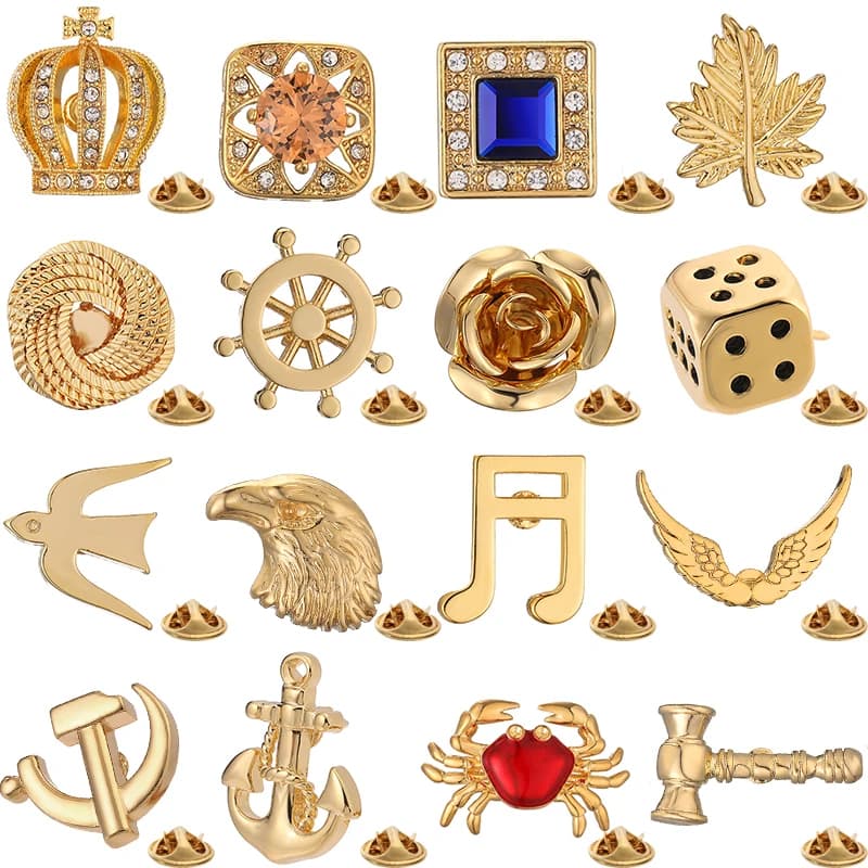 Spilla da bavero da uomo per abito da matrimonio, con emblema festivo, ancora a forma di barca, cristallo e dado, vendita all'ingrosso diretta dal produttore