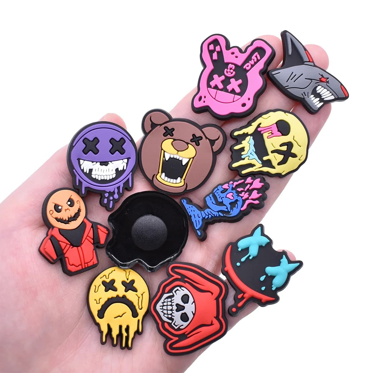 divertente fantasma bocca orso PVC scarpa Charms Pantofole Combinazione di fibbie Braccialetti adatti Accessori Fasce decorative regalo festa unisex
