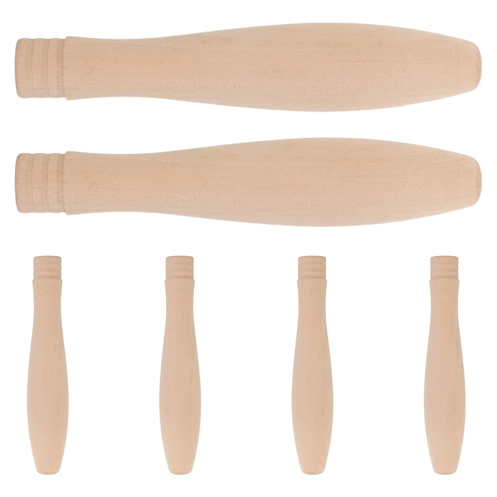 6Pcs Wooden Pan Handle Replacement Solid Wood Pot Side Handle Easy Install Heat Resistant Ergonomic Grip for Frying Pan Wok