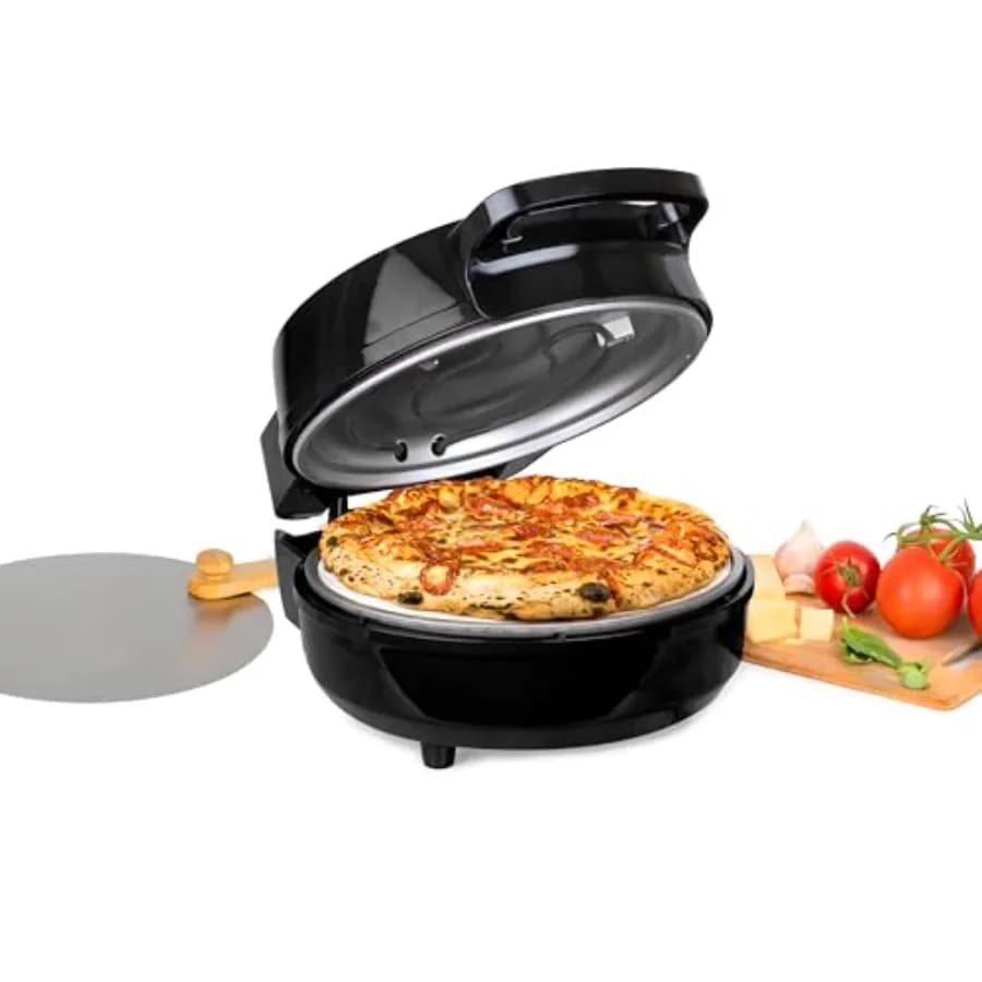 Forno per Pizza Elettrico da Interno Homecraft, Stile a Legna, 12 Pollici, con Pietra Refrattaria e Acciaio Inossidabile
