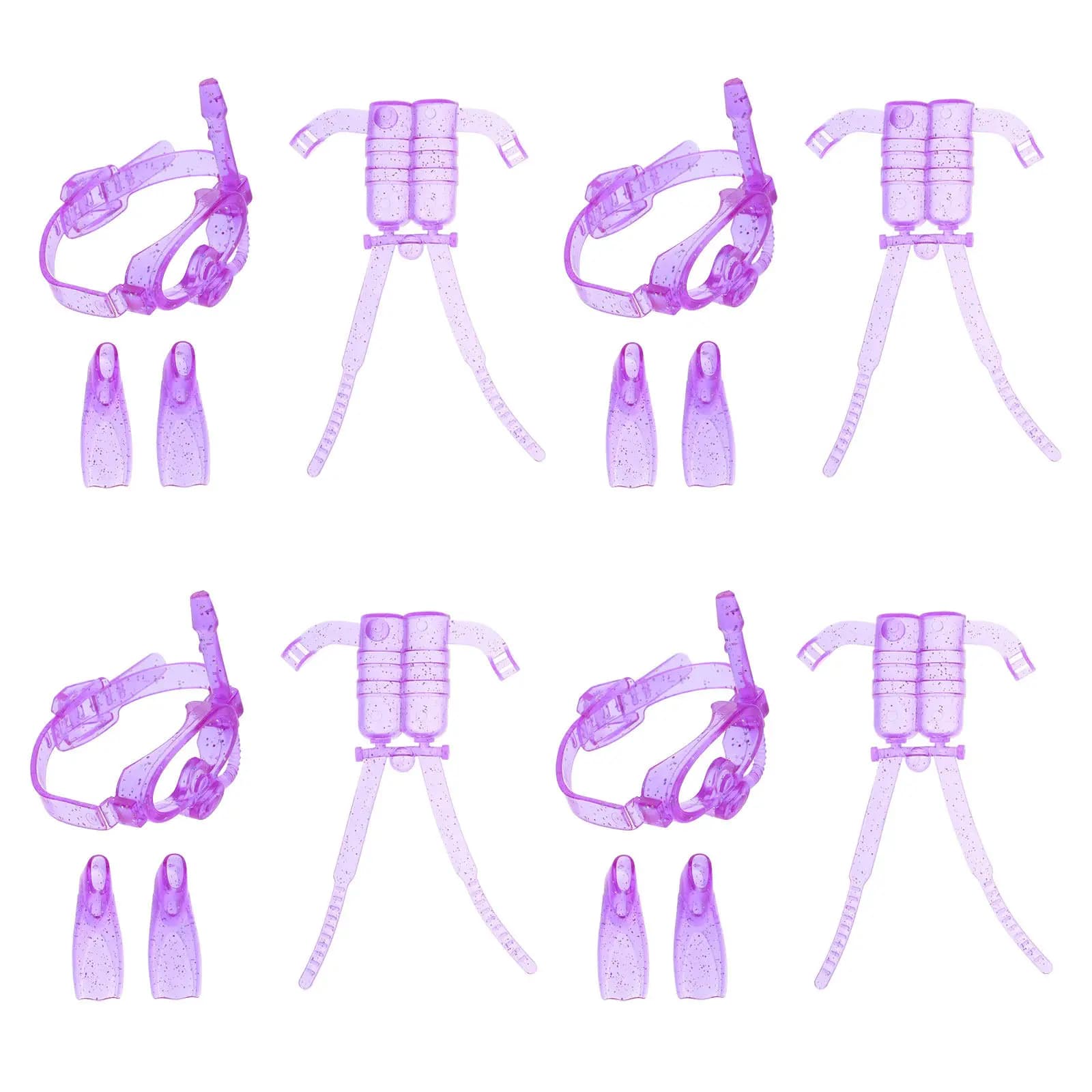 Set of 4 Mini Scuba Diving Equipment for 11 Inch Underwater Exploration, Pool Summer Fun, Snorkeling Equipment