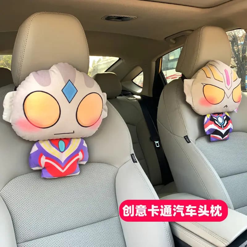 Ultraman Car Head Pillow Neck Pillow Car Pillow Children's Pillow Car Cartoon Ultraman Tiga Ultraman Zero Car Decoration Gift