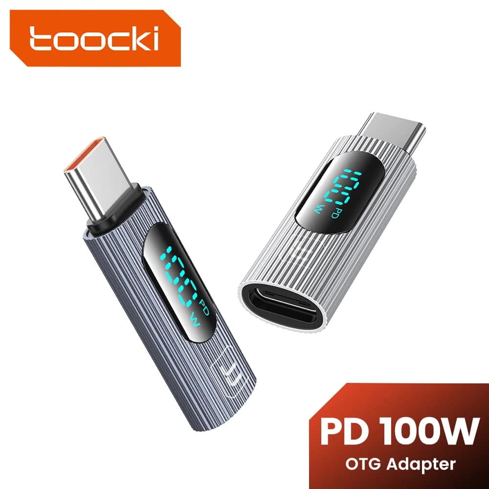 Toocki Display digitale a LED Adattatore OTG da tipo C a C Confezione da 1/2/5 USB 2.0 PD 100W Connettore da USB C a tipo C per iPhone 15 MacBook Pro