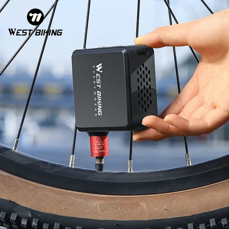 WEST BIKING Mini Pompa per Bici Elettrica 150PSI Potente Compressore d'Aria Display della Pressione Auto Moto MTB Bici da Strada Gonfiatore per Pneumatici