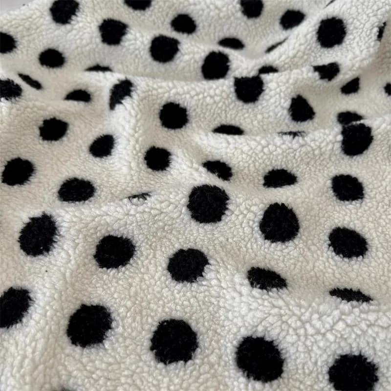Tessuto peluche a pois addensato per cucito fai da te Set accappatoio autunno inverno Vestiti caldi per la casa Coperta Borsa Tessuti Panno