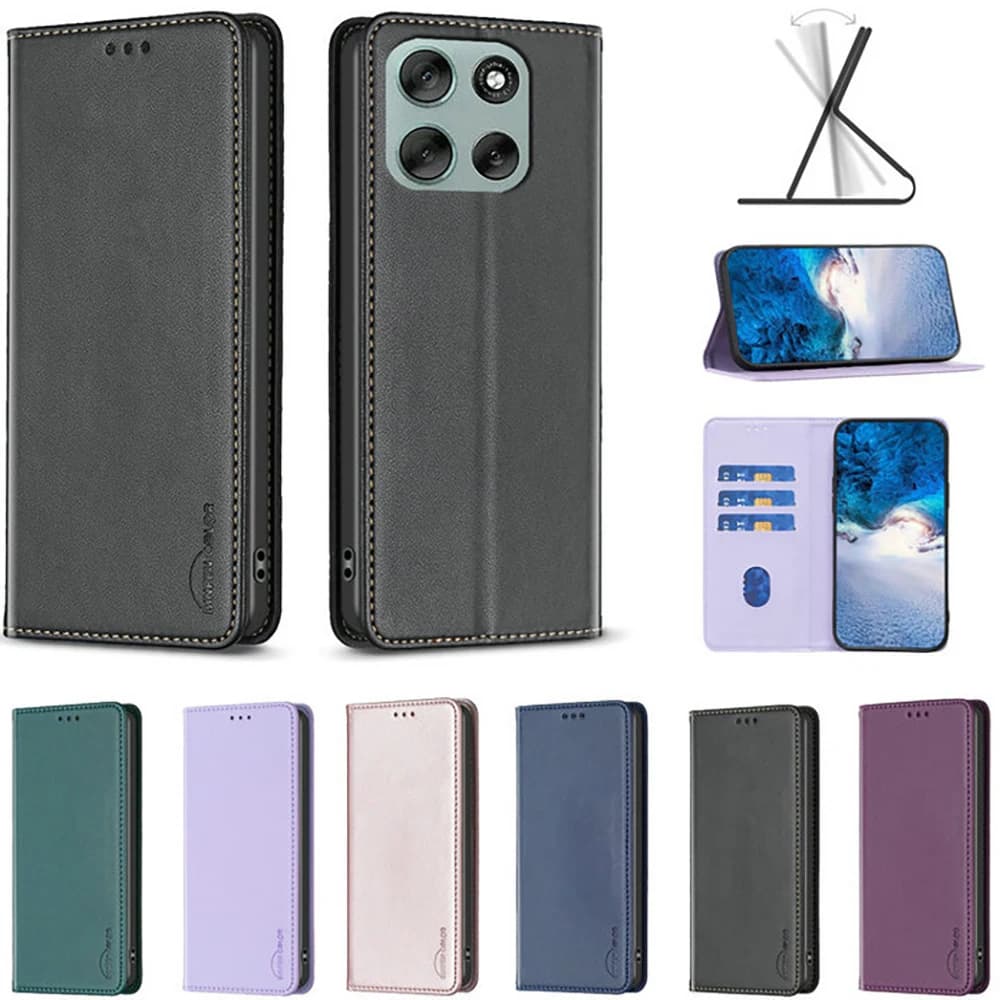 Per Motorola G56 5G RFID Portafoglio in pelle Custodia magnetica Moto G56 G66Y G66J G85 G55 G45 G35 G84 G64 G34 G73 G53 G23 G54 Power Cover