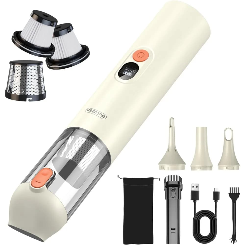 15000Pa Portable Wireless Vacuum Cleaner Powerful Intake, 4 in 1 Portable Vacuum Cleaner for Car with LED Display and Light, Multi-Nozzles for