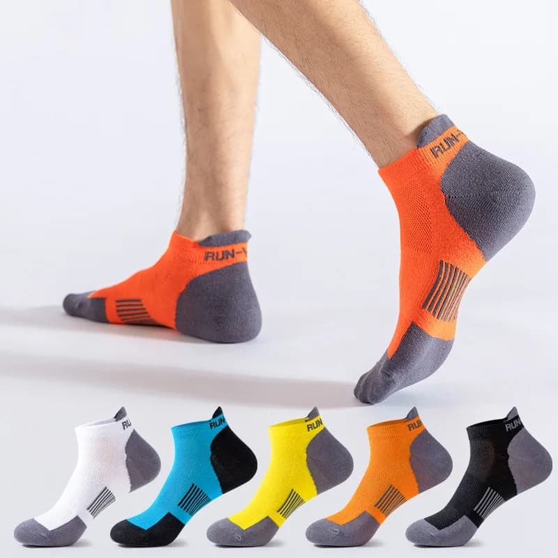 5Pairs Plus Size Thin No Show Socks Men Women Summer Breathable Deodorant Sports Running Casual Short Socks