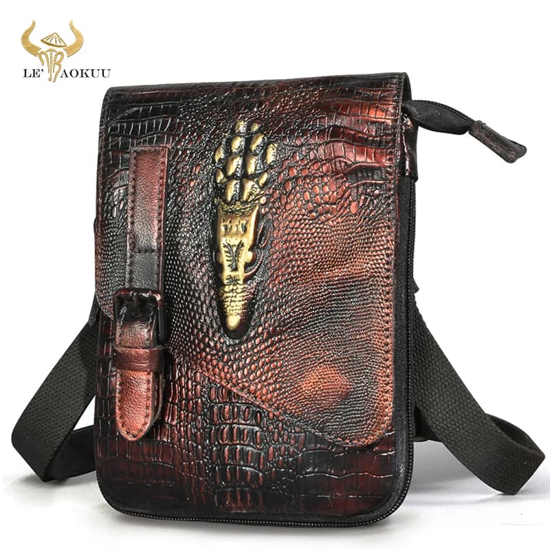 Vendita calda vera pelle naturale viaggio Multi-funzione piccola tracolla una borsa a tracolla marsupio marsupio per uomo maschio 611-1