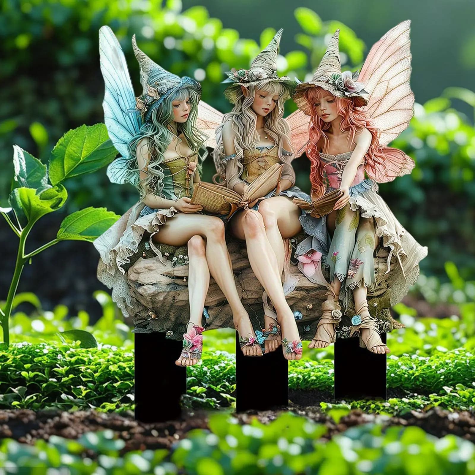 Farfalle Fairi Paletto da giardino Cartello acrilico 2D Decorazione vaso per piante per esterno