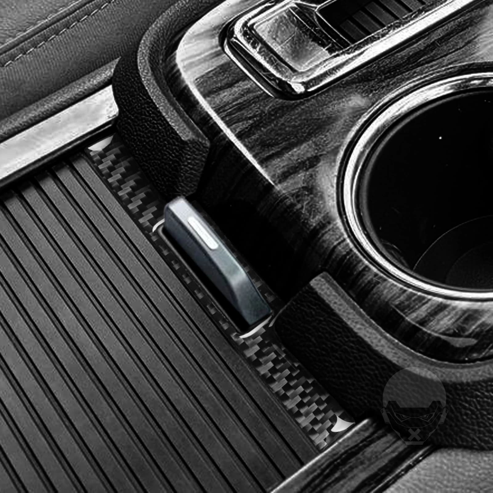 For GMC Acadia 2007-2012 Carbon Fiber Central Storage Box Panel Set Decorative Covering Car Accessories Interior Decoration Wall decal