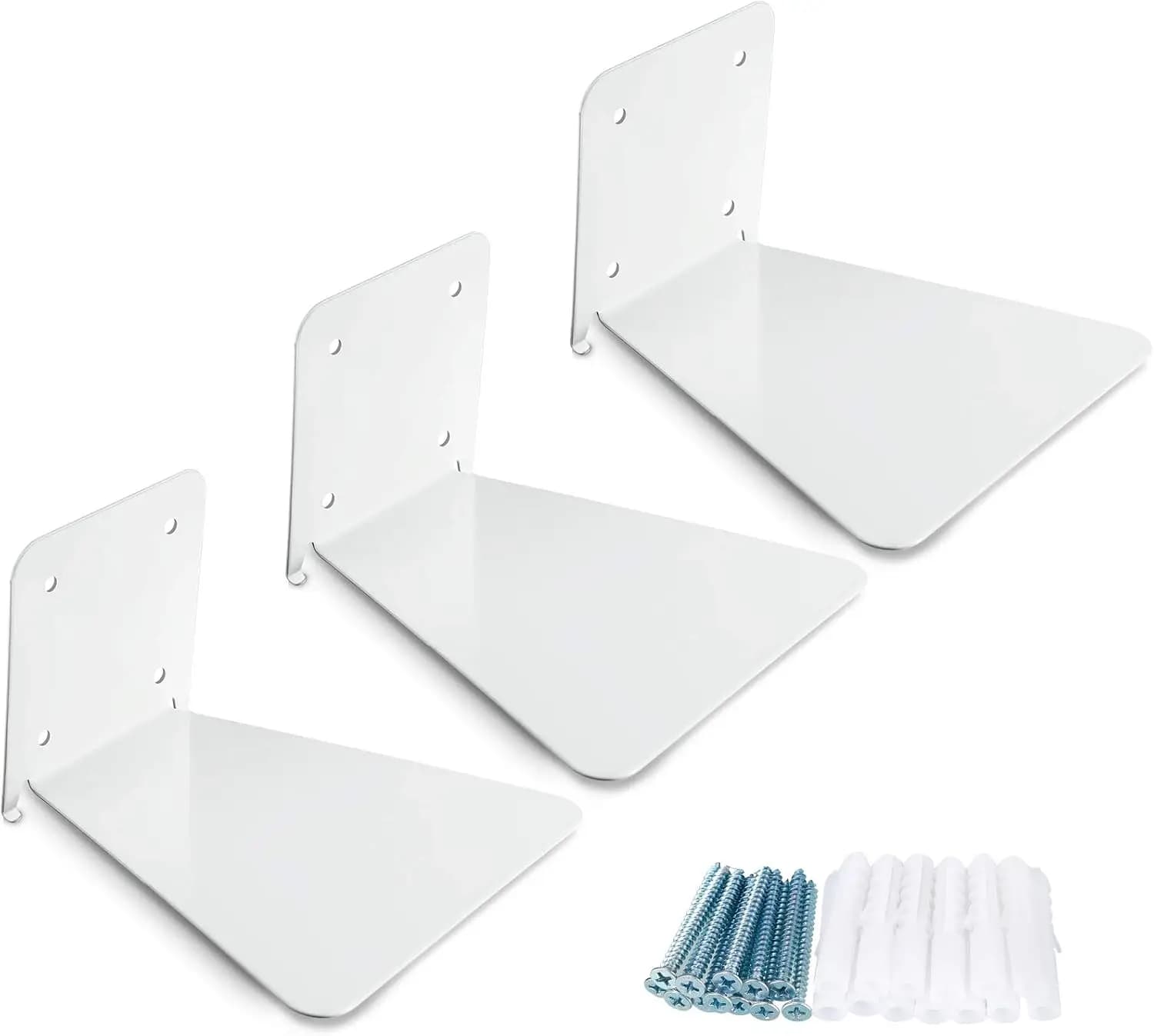 Scaffale Fluttuante Invisibile a Parete, Organizzatore di Libri Resistente, Mensola Nascosta per Camera da Letto, Soggiorno, Ufficio, Bianco
