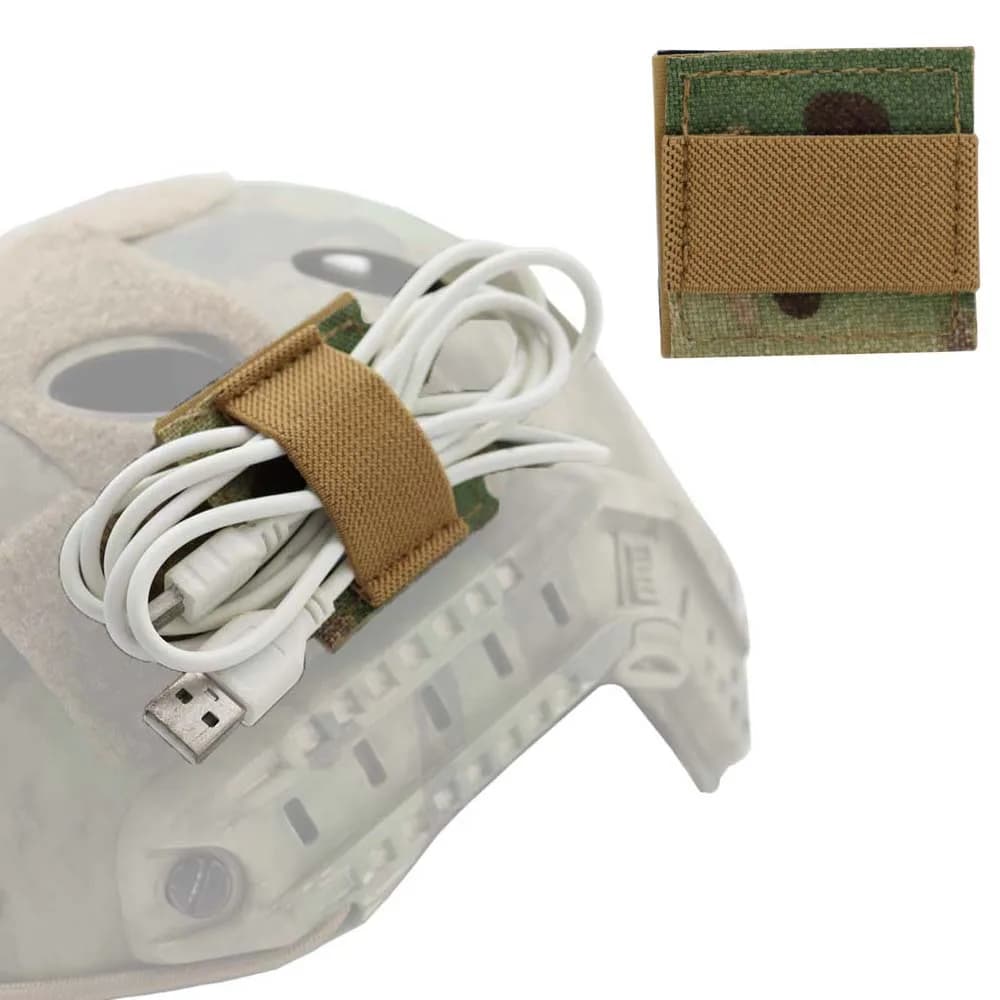 Cablaggio tattico Cavo per cuffie Cinghia da raccolta Organizzatore elastico Cablaggio per cuffie Adesivo ad anello per gancio Adesivo per casco