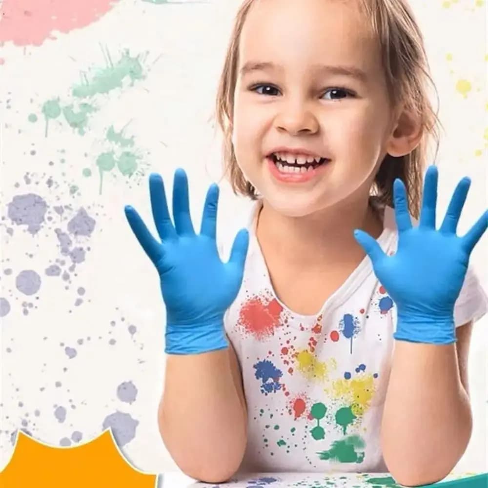 5 paia di guanti monouso in nitrile per bambini Guanti multiuso per la pulizia della casa Guanti per servizi di ristorazione Guanti da giardinaggio senza lattice