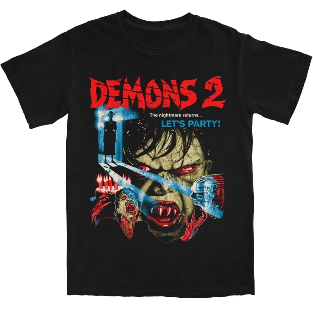 Summer T-shirt "Devil" (1985) Dario Akido and Lamberto Bawa Horror Movie Pattern T-shirt, A Must-have for Pop Culture Fans
