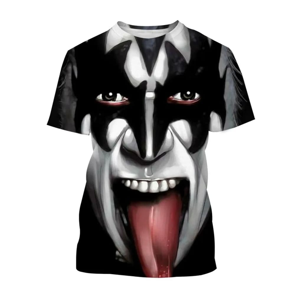 New Rock Kiss Band T-shirt 3D Stampa Uomo Donna Manica corta O-Collo T-shirt Streetwear Oversize Harajuku Bambini Top Tees Abbigliamento