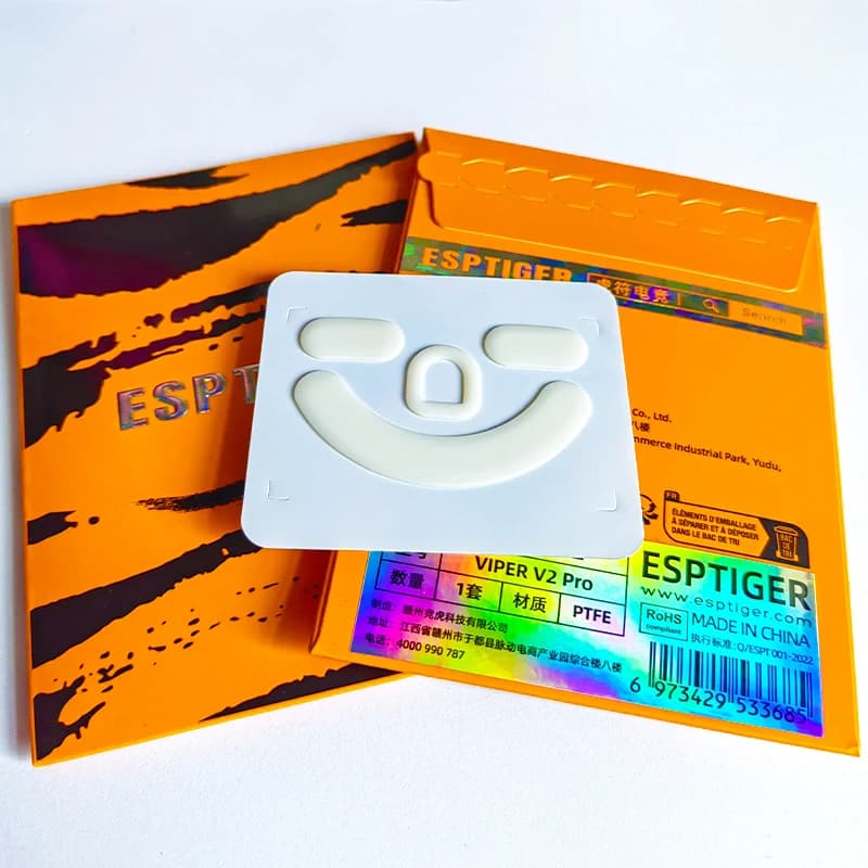 Nuovi Esports Tiger Gaming Versione ICE Mouse Pattini Piedini per mouse per Razer Viper V2 Pro Mouse Bianco Scivola Bordo curvo