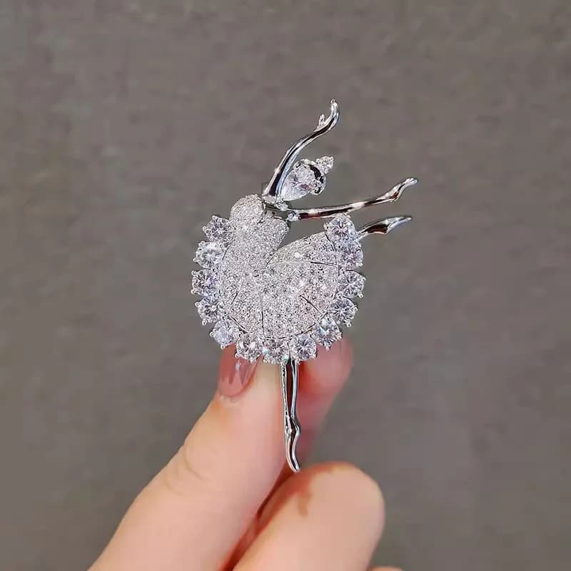 Spilla di lusso per ballerina di danza classica - Corpetto di strass di cristallo per donna - Eleganti gioielli da ballerina - Regalo di accessori per abiti di fascia alta