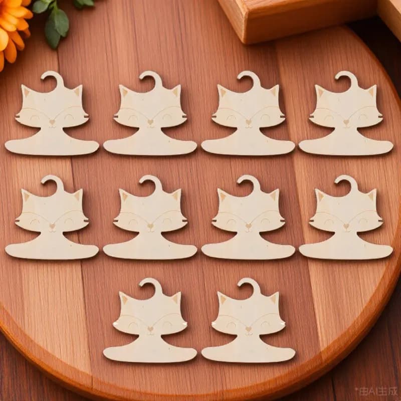 10Pcs Clothes Hangers Wooden Cartoon Animal Shape Kids Nursery Closet Organizer Practical Toddler Hangers