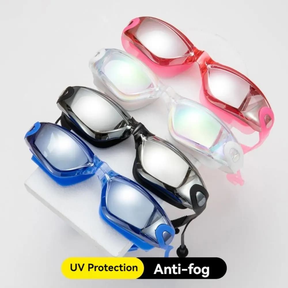 Occhialini da nuoto per adulti antiappannamento con clip per naso e tappi per le orecchie Occhiali da sub regolabili Protezione UV morbida