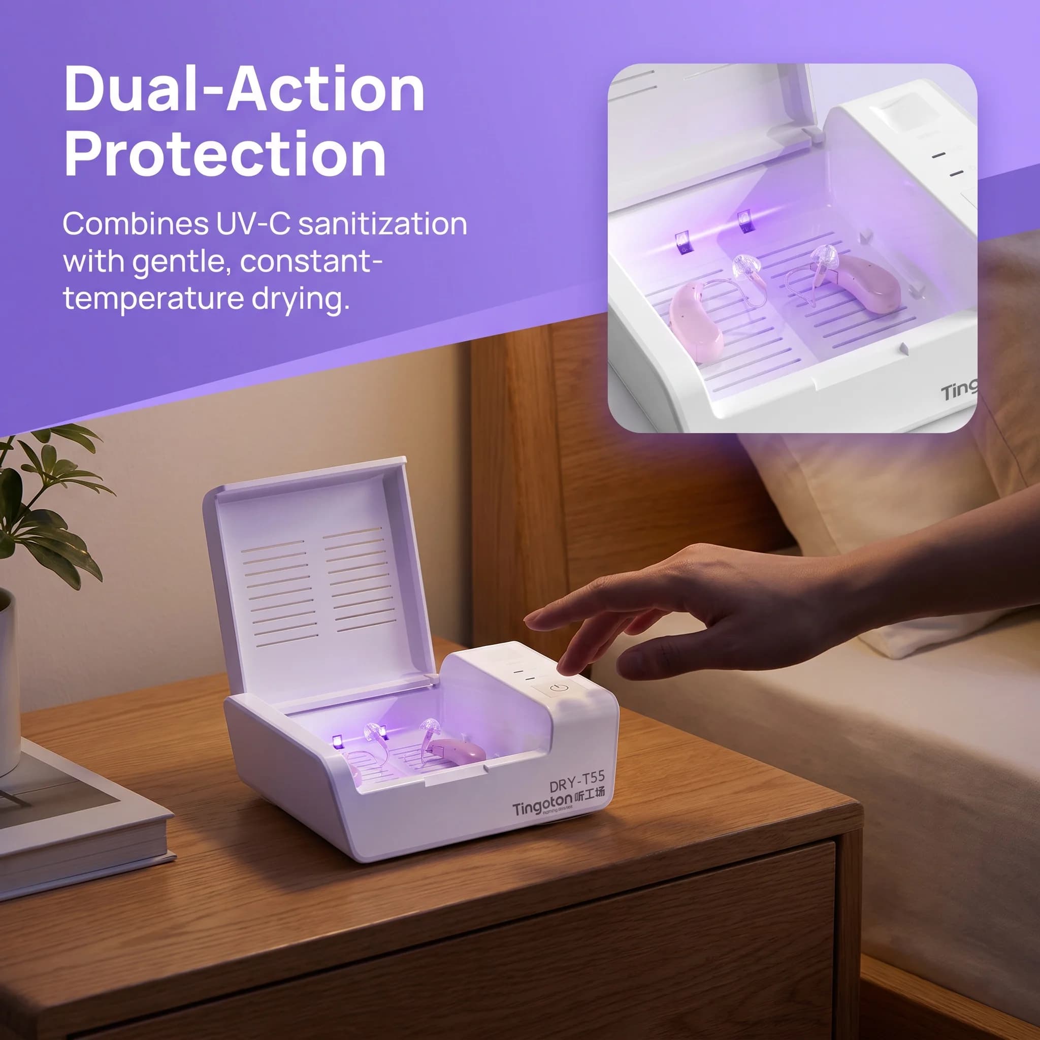2026Electronic USB Hearing Aid Dryer 2/8 Hour Timer Drying Case Box Electronic Dehumidifier Drybox Hearing Aid Care Accessory