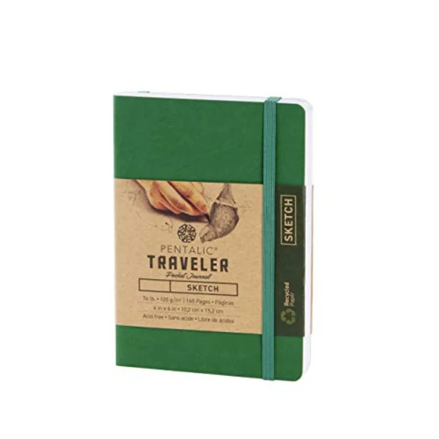 4" x 6" Pocket Sketchbook Traveler Journal, 160 Pages, Green