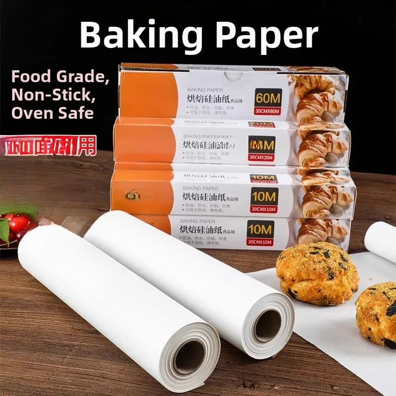 Non-stick silicone baking paper for oven and air fryer, absorbent paper, home food paper, table cloth paper.