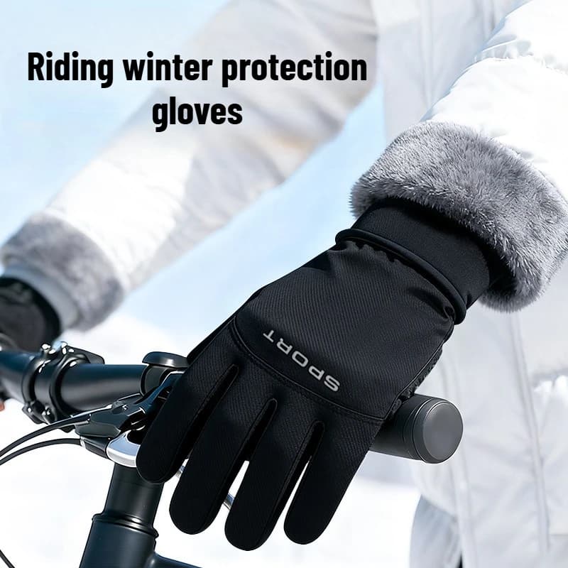 Guanti da moto invernali termici impermeabili, guanti da equitazione per esterni antiscivolo antivento con fodera in pile spesso per la stagione fredda