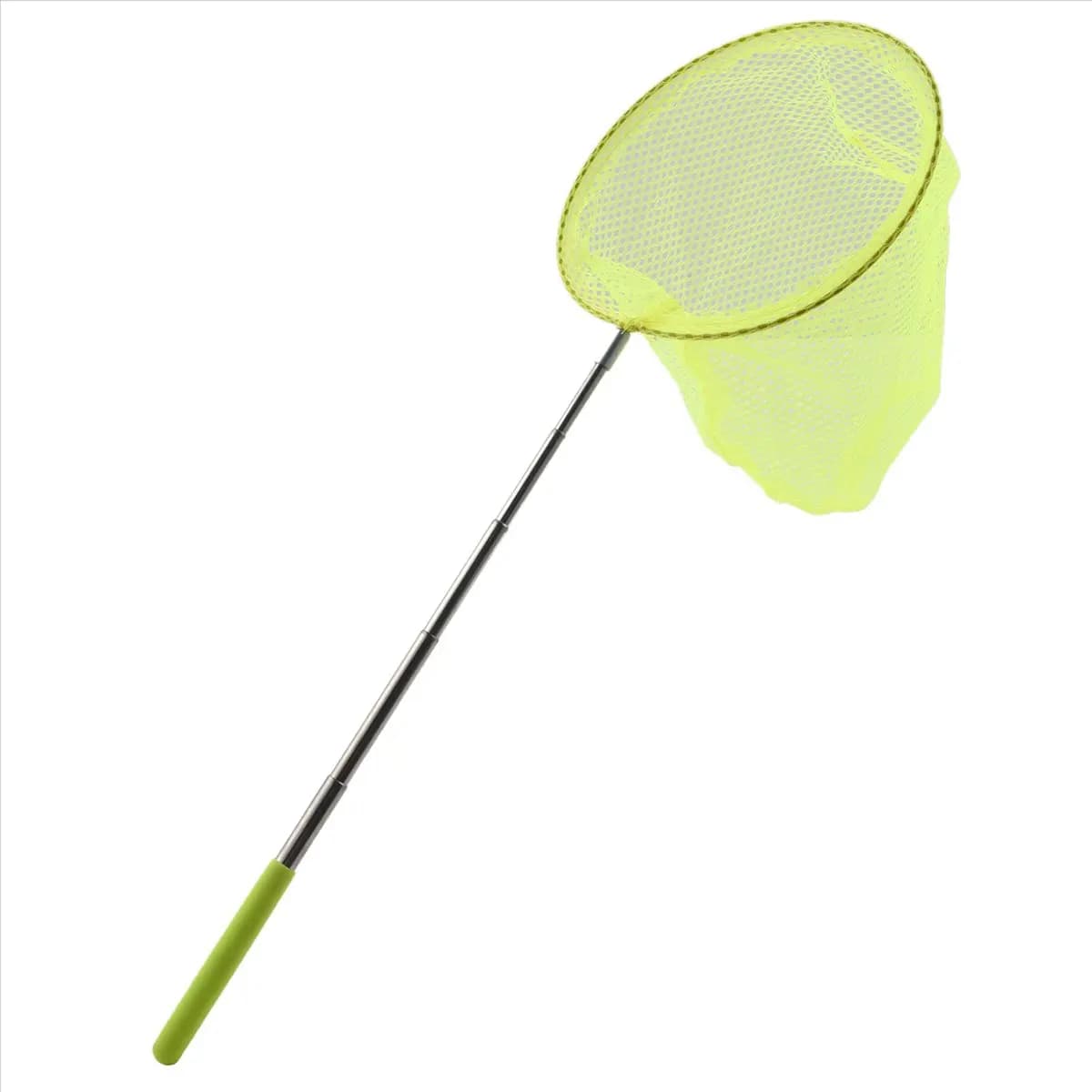 6X Rete per catturare farfalle all'aperto, rete da pesca telescopica in acciaio inossidabile, colore giallo