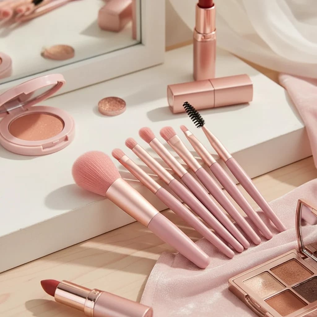Mini pennelli per trucco da viaggio Set da 8 pezzi portatile morbido fondotinta correttore ombretto strumento per labbra per le donne
