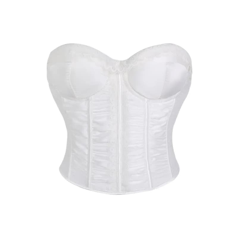 Top Corsetto Sexy a Lisca di Pesce Senza Spalline da Donna, Blusa Slim Fit Senza Maniche con Schiena Scoperta, Mini Camisole Sexy alla Moda per Feste