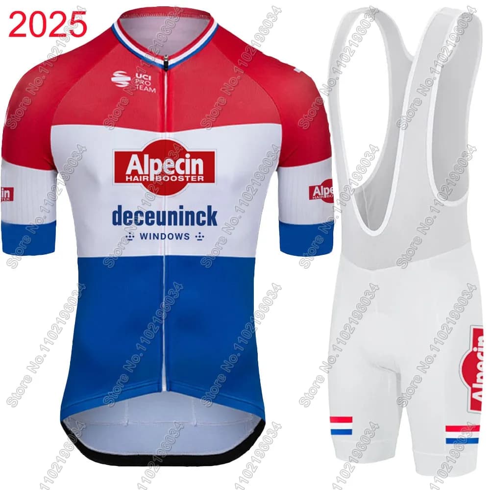 Netherlands Alpecin Deceuninck 2025 Cycling Jersey Van der Poel Clothing Set Man Road Bike Shirts Complete Bicycle Shorts Maillot